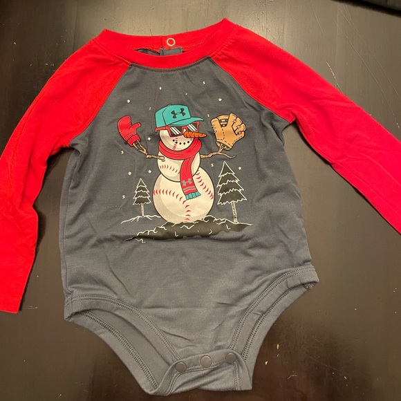 Snowman Baseball Under Armour outfit EUC 6-9 months - Picture 7 of 7